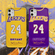 New designers NO 8 24 kobe bryant jersey silicone phone case with holder for iphone 11 pro xr xs max yellow purple